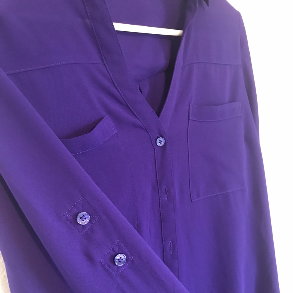 Express Purple Button Down - image 3